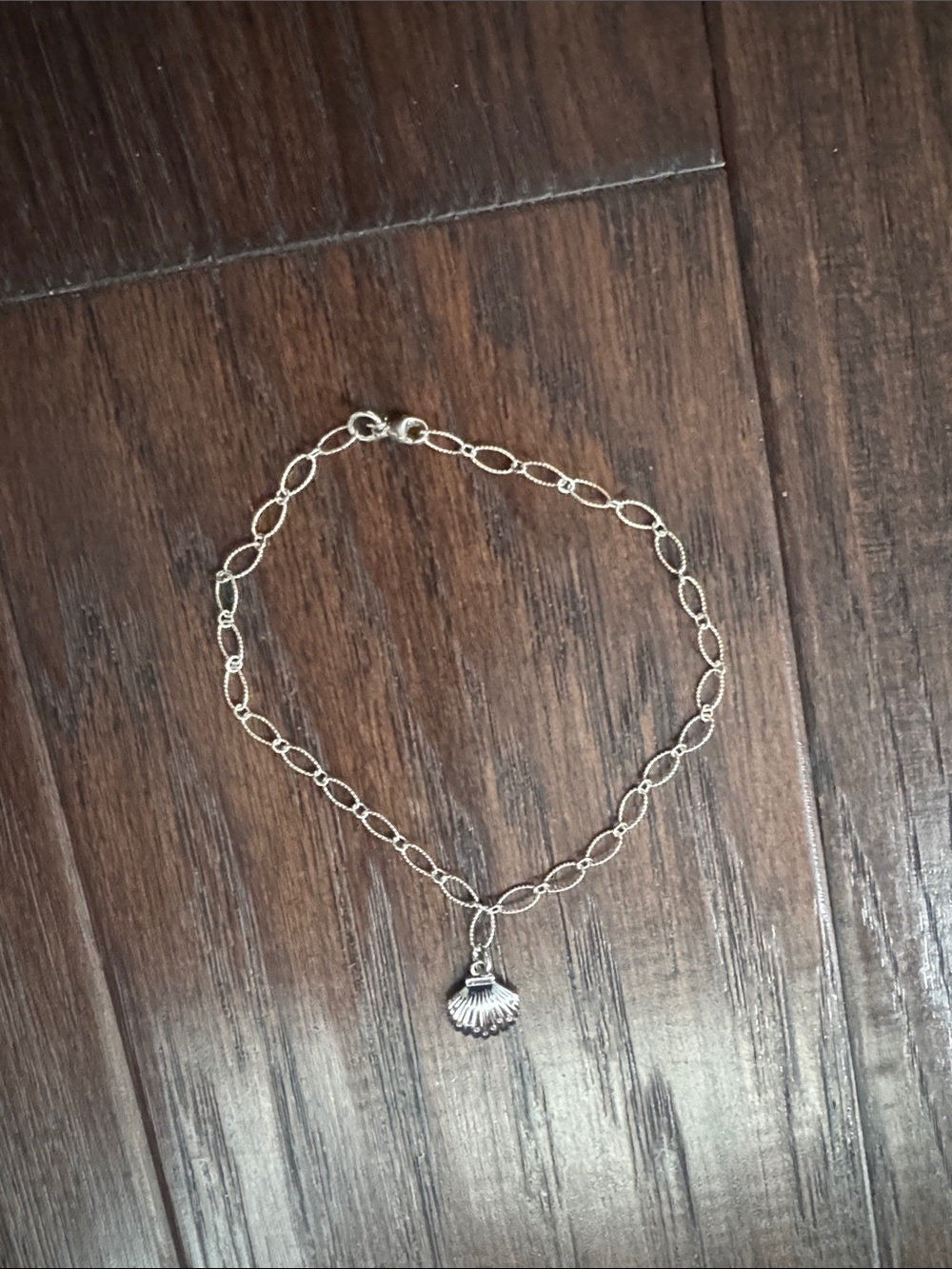 NWOT Sterling Silver Shell Charm Anklet - Adjustable